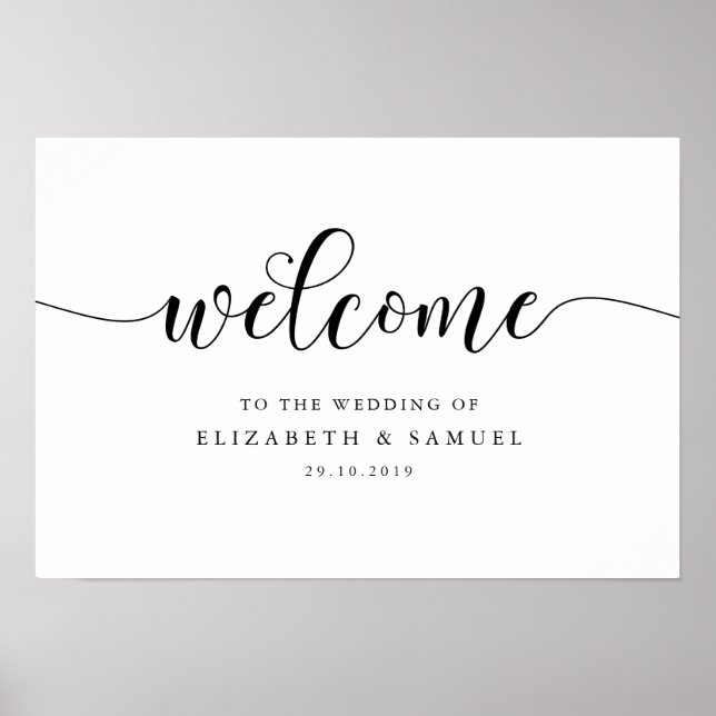 Välkommen till bröllop-tecknet poster (Framsidan)