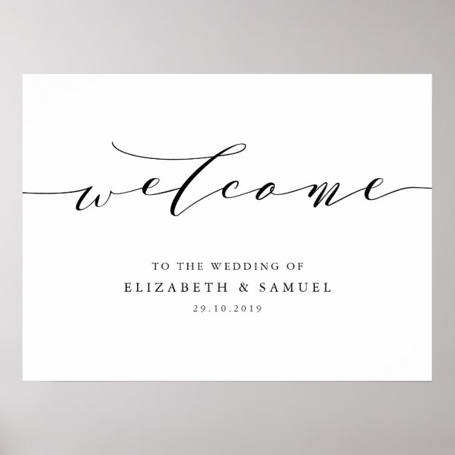 Välkommen till bröllop-tecknet poster (Framsidan)