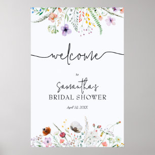 Välkommen till Bröllopsdusch för Vildblomma Poster