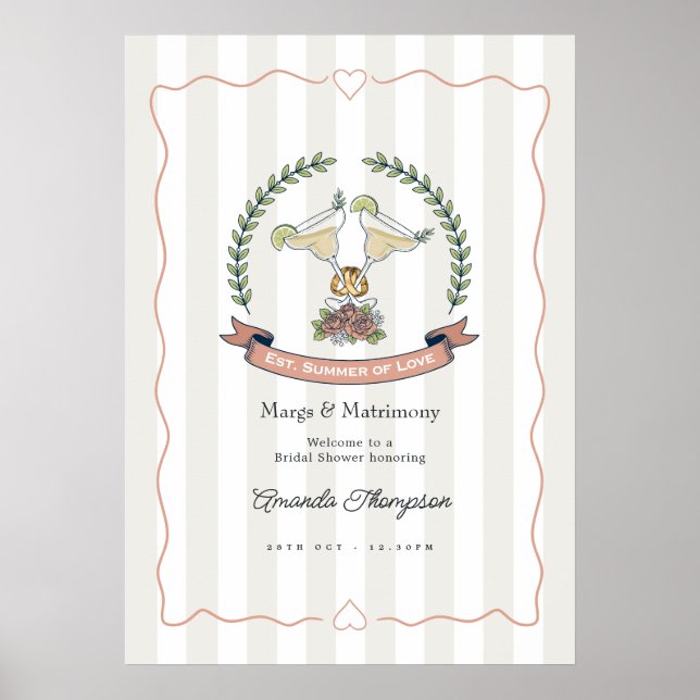 Välkommen till Bröllopsfest med Margs & Matrimony Poster (Framsidan)