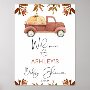 Välkommen till Brown Foliage Pumpkin Lastbil Baby Poster