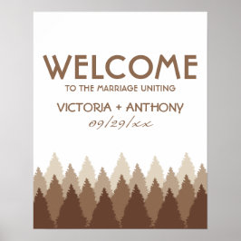 Välkommen till Brown Forest Range Woodland Bröllop Poster