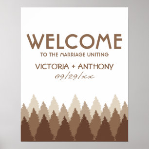 Välkommen till Brown Forest Range Woodland Bröllop Poster