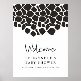 Välkommen till BRYNDLE Modern Cow Print Baby Showe Poster