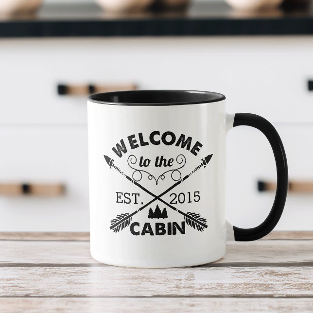 Välkommen till Cabin | Rustic Land House Mugg (Skapare uppladdad)