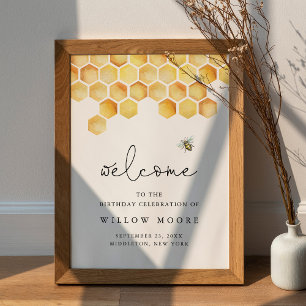 Välkommen till CALLA Honung Bee-Födelsedagsfesten Poster