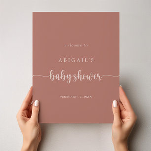 Välkommen till Calligraphy Terracotta Baby Shower Poster