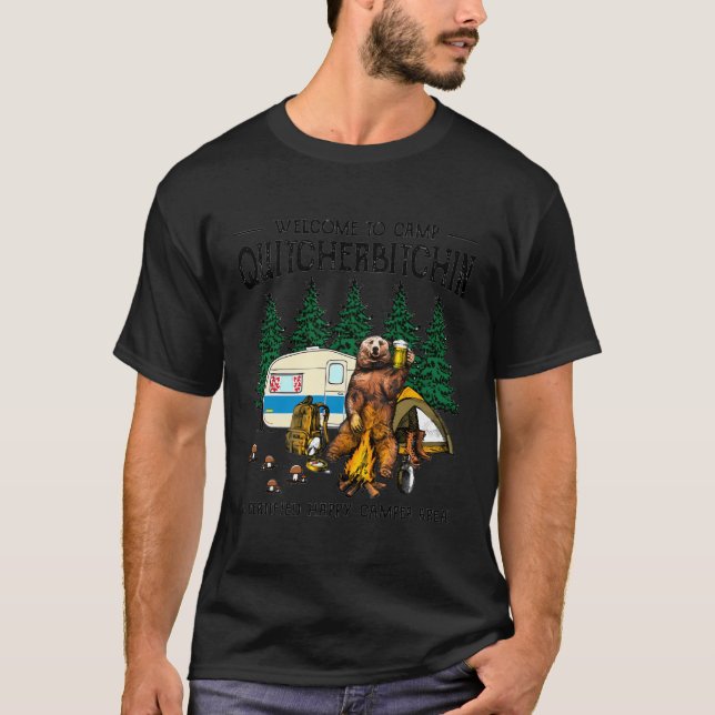 Välkommen till Camp Quitcherbitchin a Auktoriserad T Shirt (Framsida)