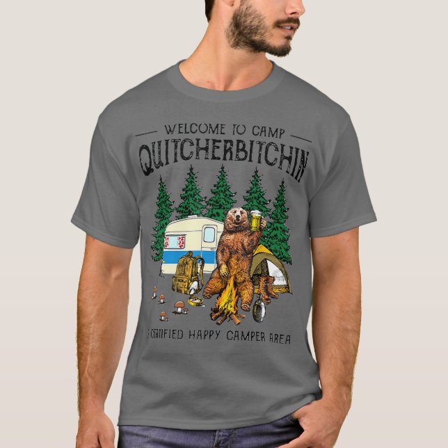 Välkommen till Camp Quitcherbitchin a Auktoriserad T Shirt (Framsida)