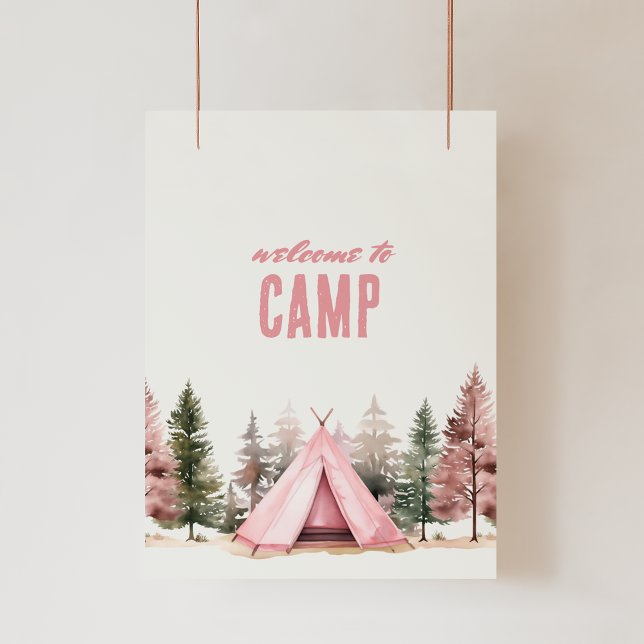 Välkommen till Camp Rosa Tält Camping Poster (Skapare uppladdad)