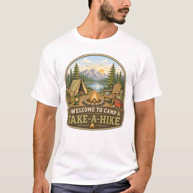Välkommen till Camp Take-A-Hike T-shirt (Framsida)