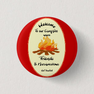 Välkommen till Campfire Friends Humor Knapp
