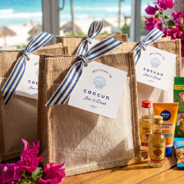 Välkommen till Cancun Blue Wedding välkomstpresent Gåvor Etiketter