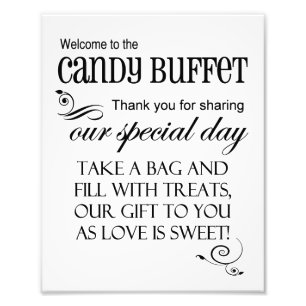 Välkommen till Candy Buffet Bröllop 8 x 10 Fototryck