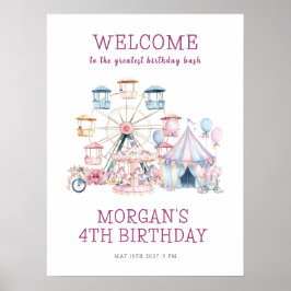 Välkommen till Carnival Cute Birday Budget Poster