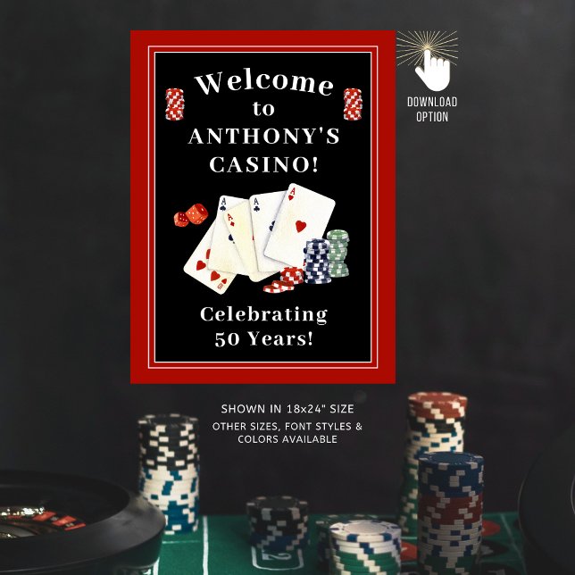 Välkommen till Casino Poker Födelsedagsfest Person Poster (Skapare uppladdad)