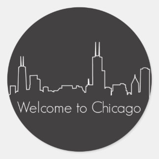 Välkommen till Chicago Runt Klistermärke