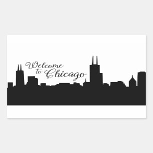Välkommen till Chicago Sticker stor Rektangulärt Klistermärke
