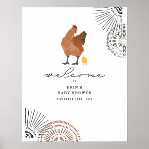 Välkommen till Chicken Baby Shower Poster