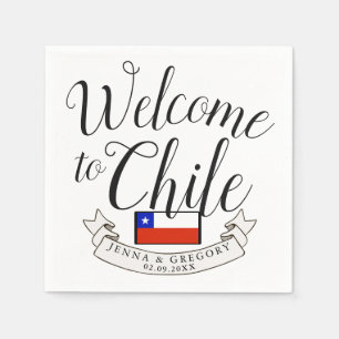 Välkommen till Chile Anpassningsbar för destinat Pappersservett