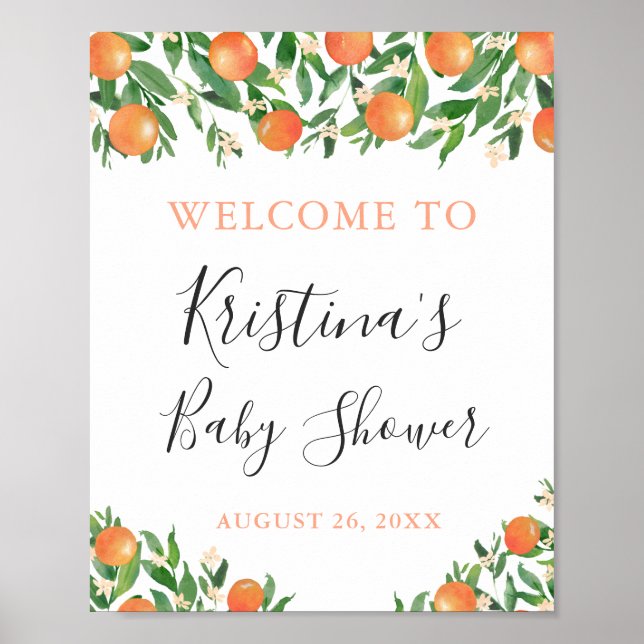 Välkommen till Citrus Charcol Little Cutie Baby Sh Poster (Framsidan)