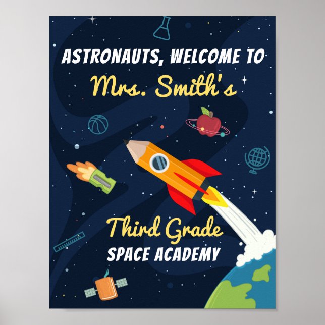 Välkommen till Classroom Space School-signalen Poster (Framsidan)
