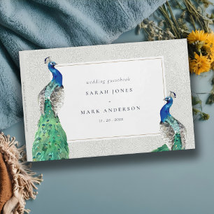 Välkommen till Classy Ornate Watercolor Peacock Br Gästböcker