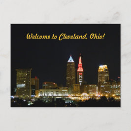 Välkommen till Cleveland-vykortet (Natt) Vykort
