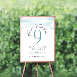 Välkommen till Cloud 9 Blue and White Möhippa Poster