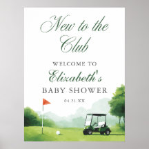 Välkommen till Club Golf Baby Shower-välkomstskylt