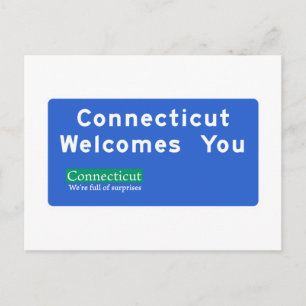 Välkommen till Connecticut - USA Road Sign Vykort