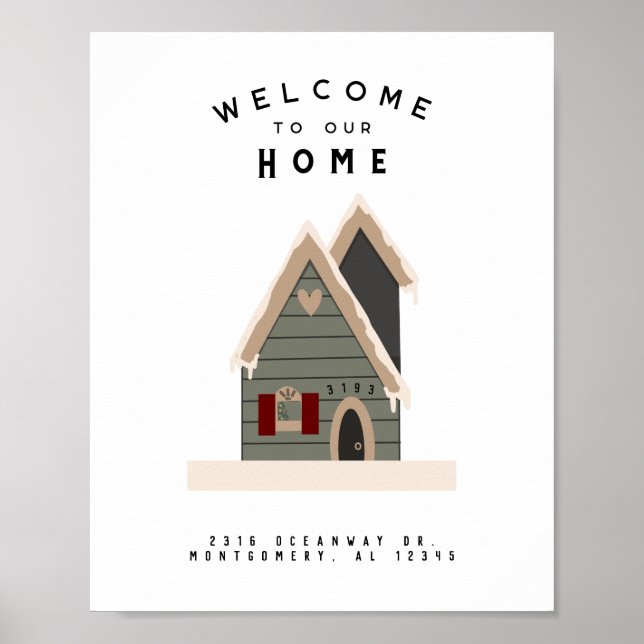 Välkommen till Contemporaryn Home Anpassningsbar H Poster (Framsidan)
