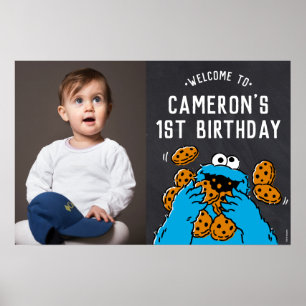 Välkommen till Cookie Monster 1:a födelsedag Poster