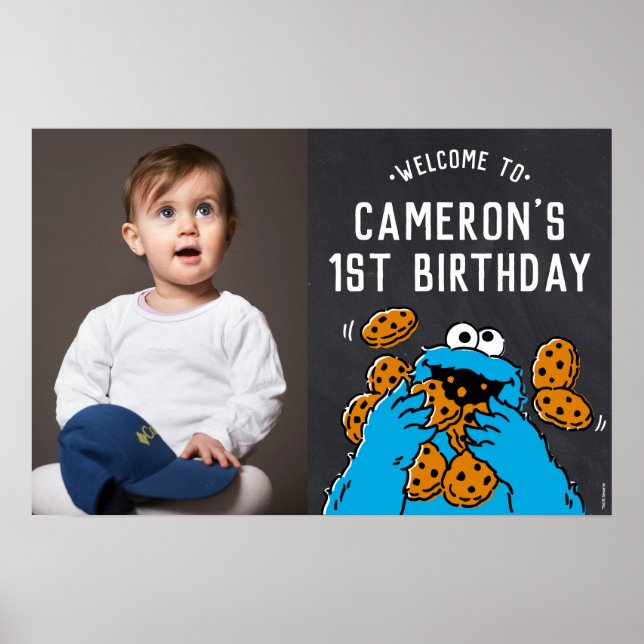Välkommen till Cookie Monster 1:a födelsedag Poster (Framsidan)