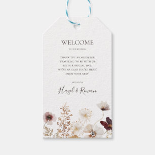 Välkommen till Copper Burgundy Wildblommy Bröllop Presentetikett
