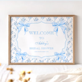 Välkommen till Coquette Elegant Blue Bow Möhippa Poster