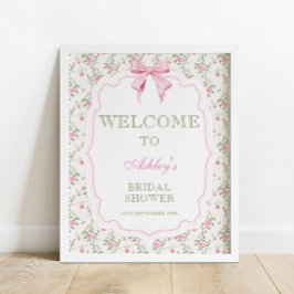 Välkommen till Coquette Elegant Rosa Bow-Möhippan Poster