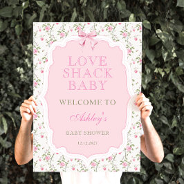 Välkommen till Coquette Rosa Bow Kärlek Shack Baby Poster