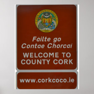 Välkommen till County Kork, Irland Poster