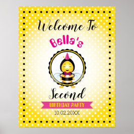Välkommen till Cute Bee-temapartyet poster