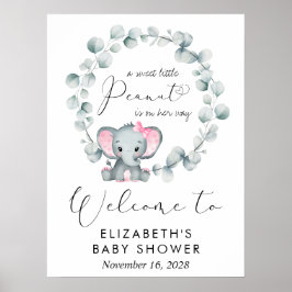 Välkommen till Cute Elephant Eucalyptus Flicka Sho Poster