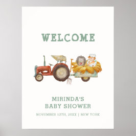 Välkommen till Cute Hedgehog Farm Tractor Baby Sho Poster