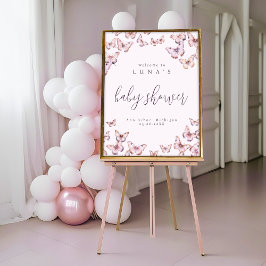 Välkommen till Cute Lila & Rosa Butterfly Shower-P Poster