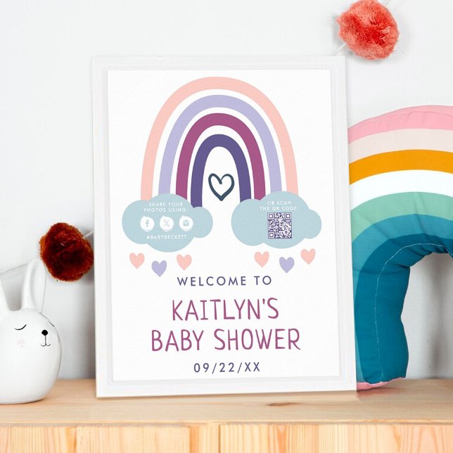 Välkommen till Cute Little Rainbow Baby Shower Poster (Skapare uppladdad)