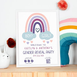 Välkommen till Cute Little Rainbow Gender Reveal P Poster