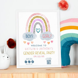 Välkommen till Cute Little Rainbow Gender Reveal P Poster