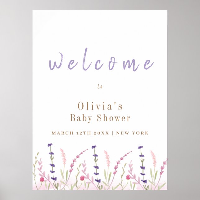 Välkommen till Cute Little Wildblommor Garden Baby Poster (Framsidan)