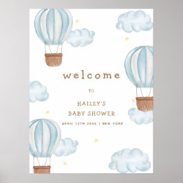 Välkommen till Cute Luftballong Cloud Boy Baby Sho Poster