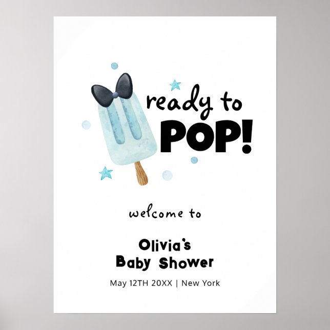 Välkommen till Cute Modern Bow Ice Cream Pop Baby  Poster (Framsidan)