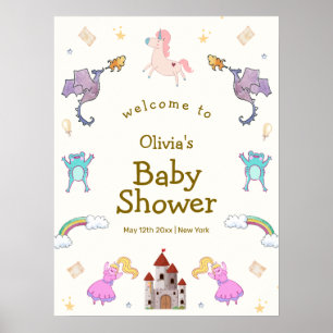 Välkommen till Cute Princess Dragon Unicorn Baby S Poster